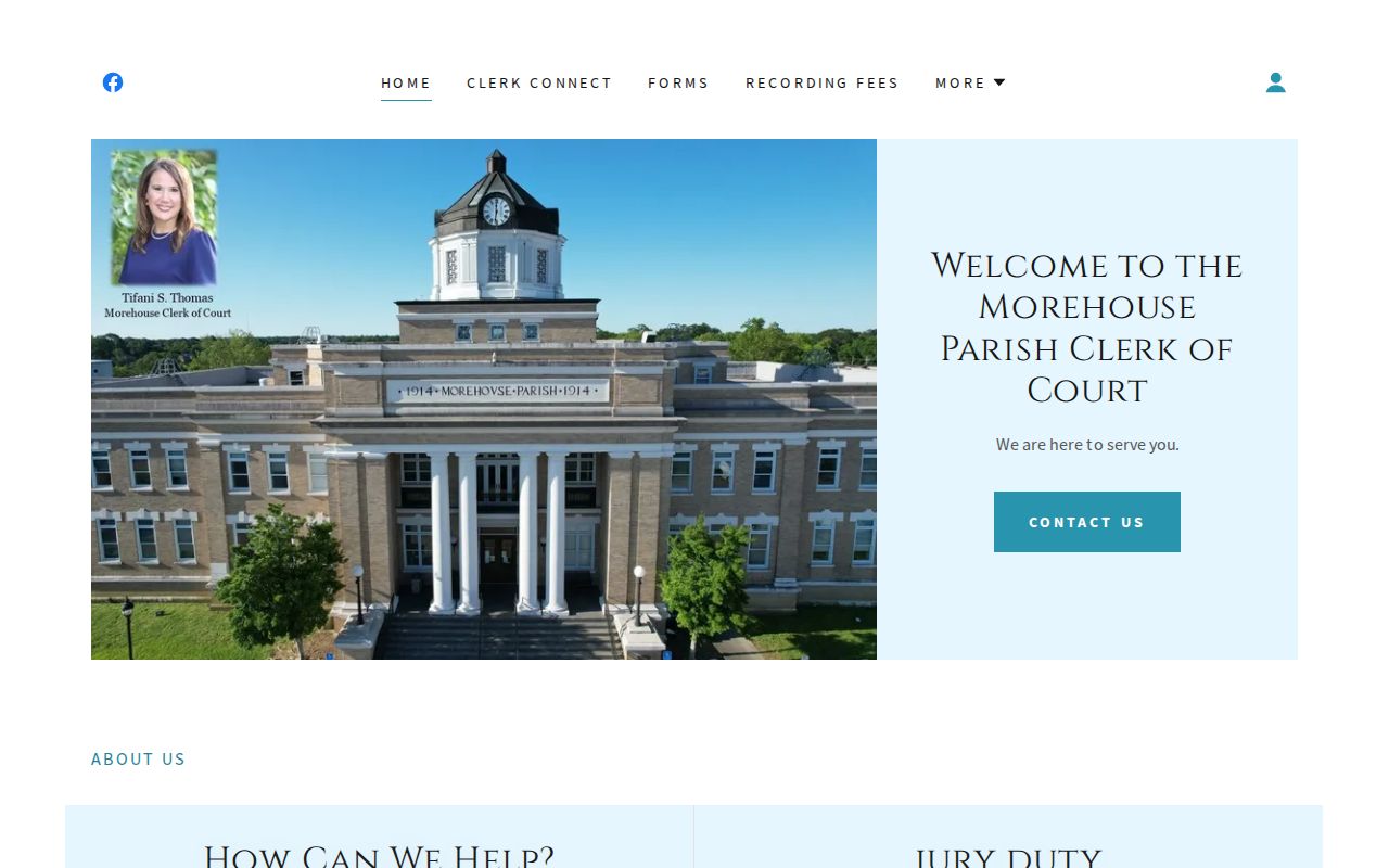 Morehouse Parish released inmate court record and Clerk contact source